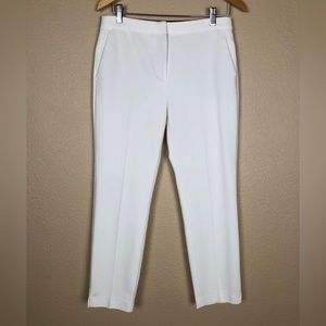 Zara White Pants with Pockets. Red/Navy Band. Size- M